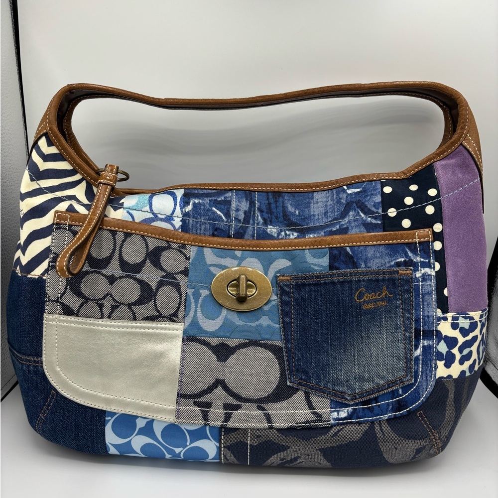 Coach 💙2007 Limited Ed Series Coach XL Ergo Denim Patchwork - Picture 2 of 16